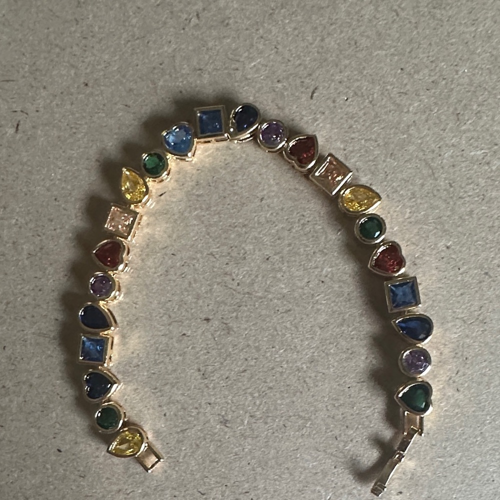Camila Coelho Gold Bracelet with Multicolor Gem Accents - Picture 3 of 9